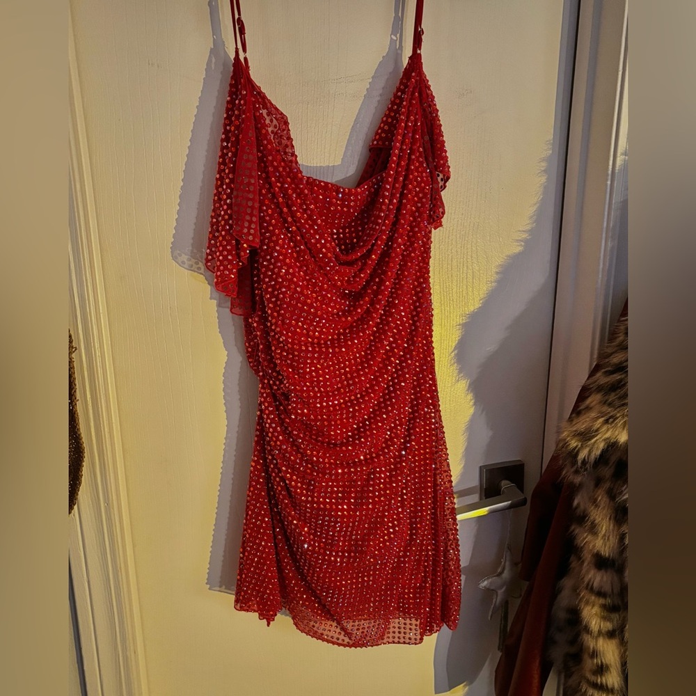 Oh Polly Perla Embellished Corset Kaftan Mini Dress